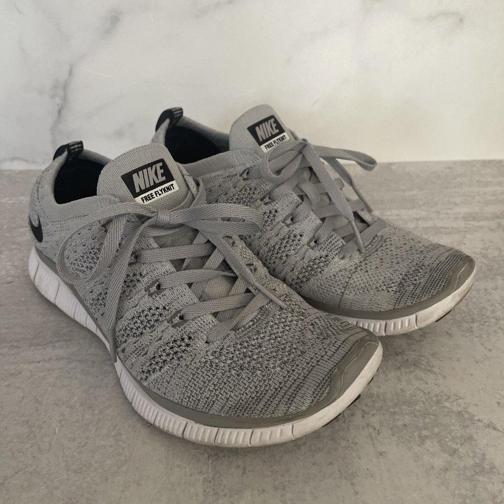 Nike Free Flyknit 599459-002 Running Shoes Gray Wolf Men’s Boys Size 6